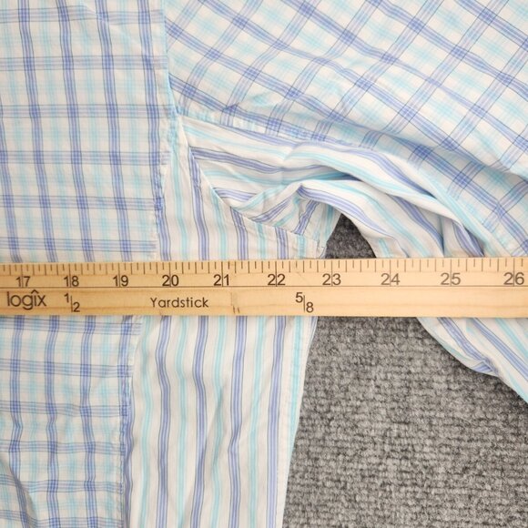 Robert Graham Button Up Shirt Men Blue Check Large Tailored Fit Long Sleeve - Picture 15 of 16